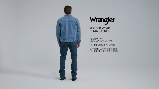 Wrangler Rugged Wear Men's Unlined Denim Jacket, Vintage Indigo